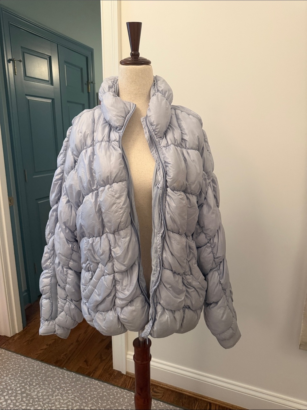 Free People Light Blue Quilted Puffer Jacket
